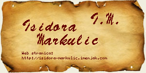 Isidora Markulić vizit kartica